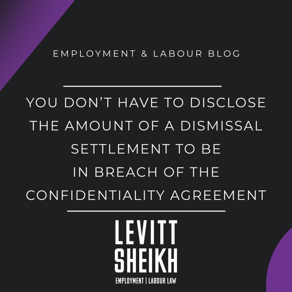 You don’t have to disclose the amount of a dismissal settlement to be in breach of the confidentiality agreement