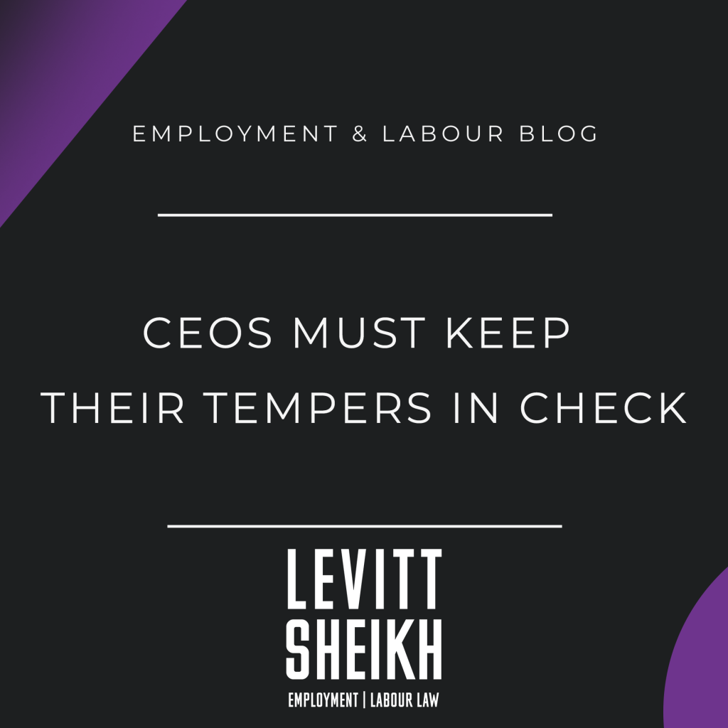 CEOs must keep their tempers in check
